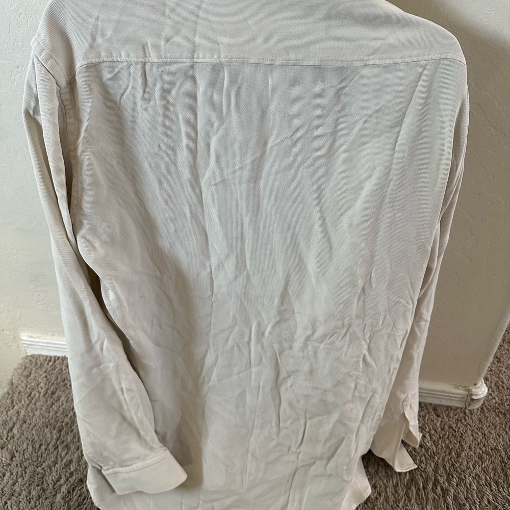 Men’s pre own as is white Hugo Boss long sleeve white dress shirt size L large - Picture 8 of 9